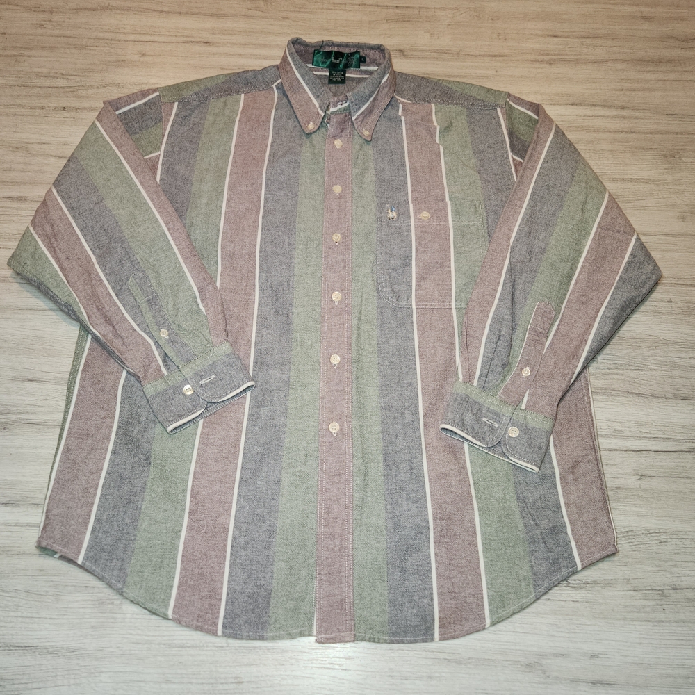 Vintage 90's King Of Round Table Button Up Shirt By Ralph Lauren Men's Large L2